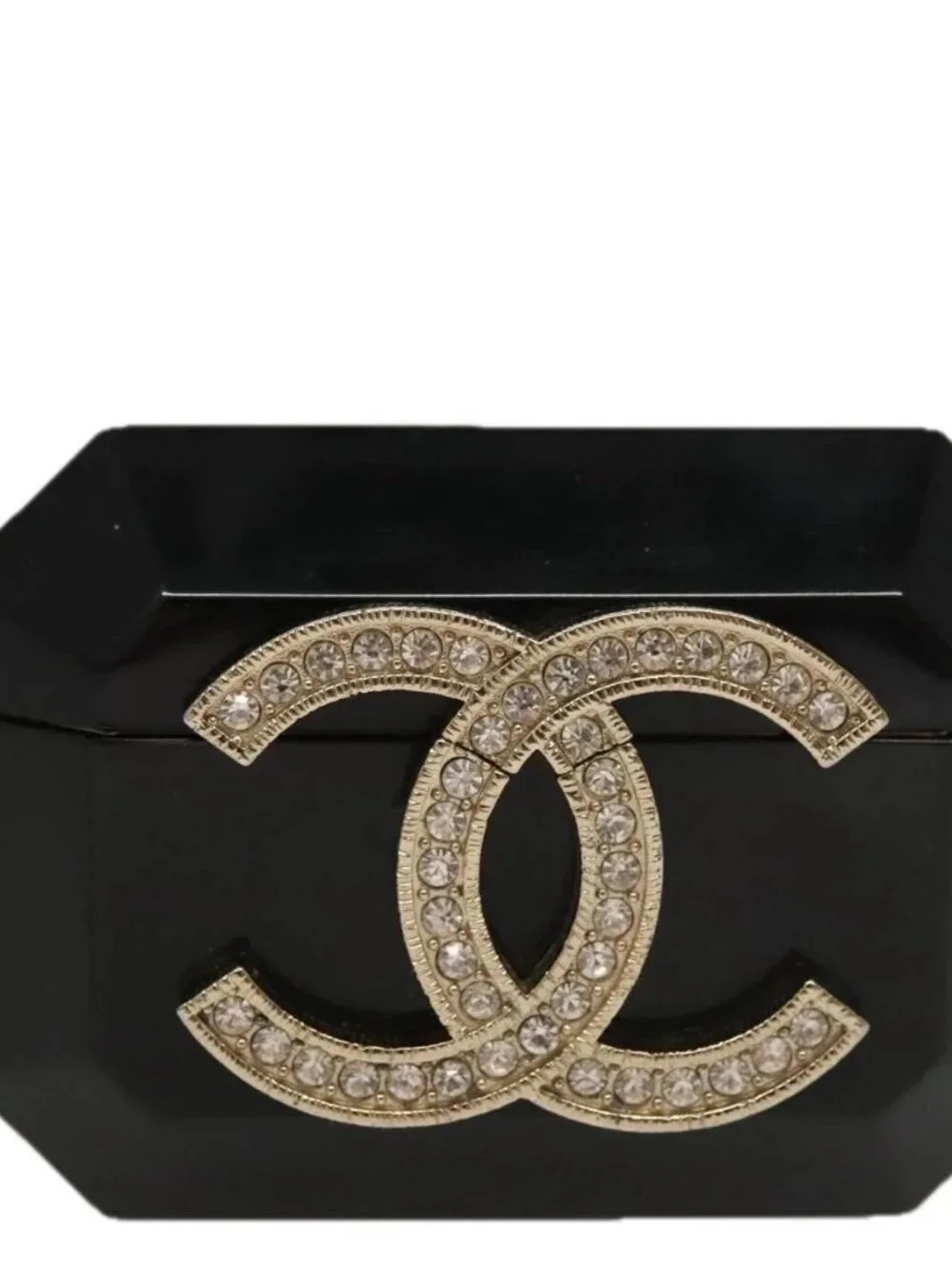 CHANEL Airpods case Shoulder plastic Black CC Auth BA1117SM